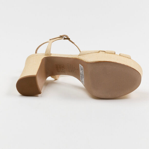 Schutz Women Keefa Platform Sandals Natural Light Wood Size 8 - Picture 4 of 6